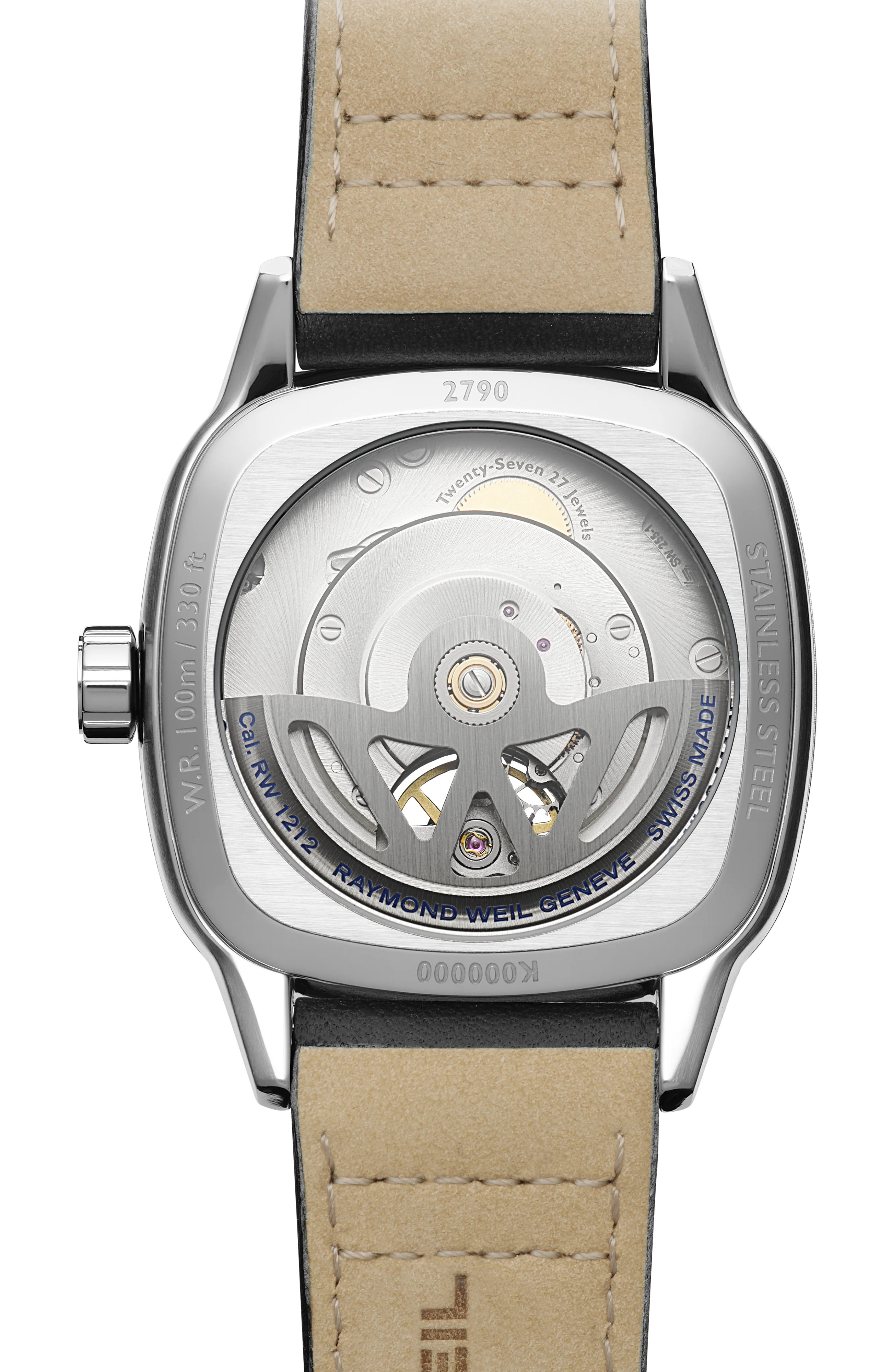 Freelancer Calibre RW1212 Men’s Automatic Black Leather Strap Cushion Shape Watch, 40 x 40 mm - Image 3