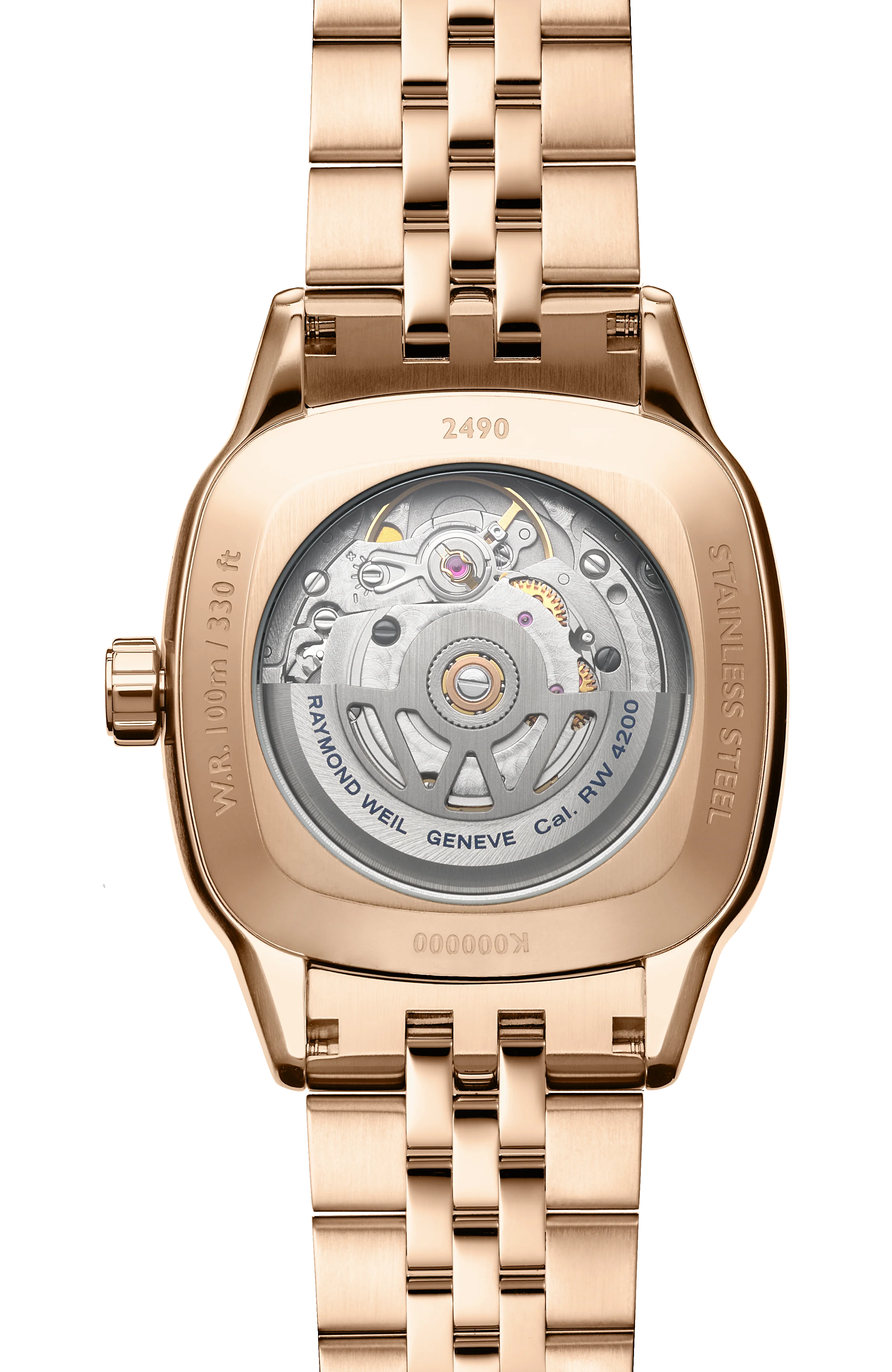 Freelancer Ladies Automatic Green Dial Rose Gold Bracelet Cushion Shape Watch, 34 x 34 mm - Image 3