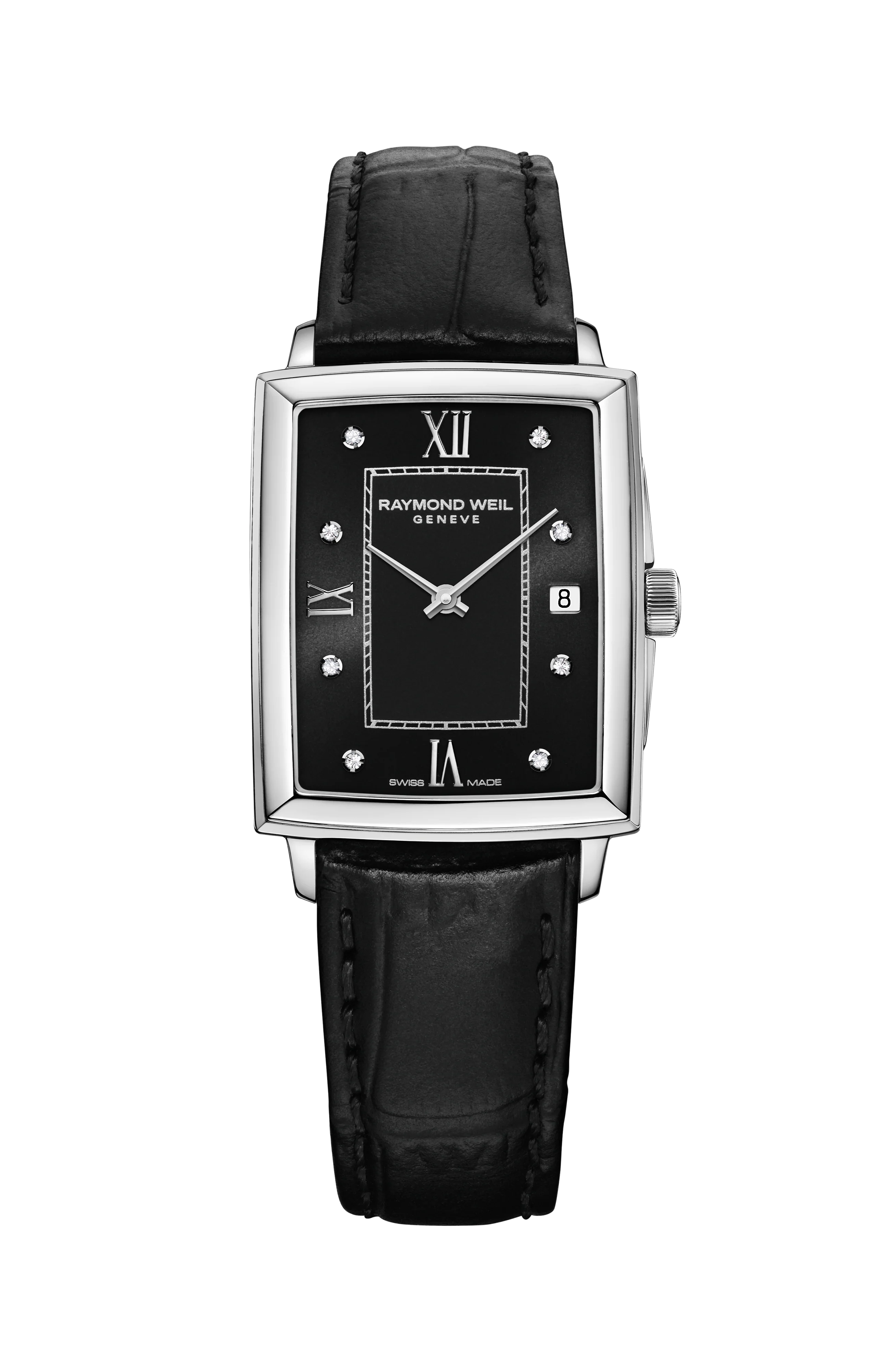 Toccata Ladies Black Dial Diamond Quartz Watch, 22 x 28 mm